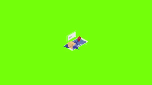 Tracciamento spedito scatola icona animazione — Video Stock