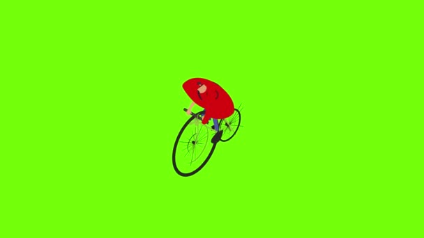 Man bike delivery icon animation — Stock Video