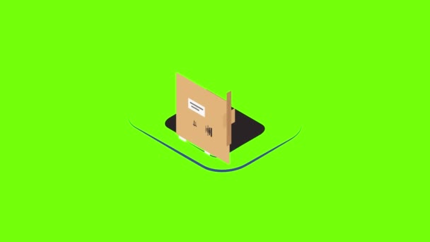 Bezorgbox pictogram animatie — Stockvideo