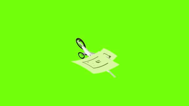 Cut money icon animation — Stockvideo