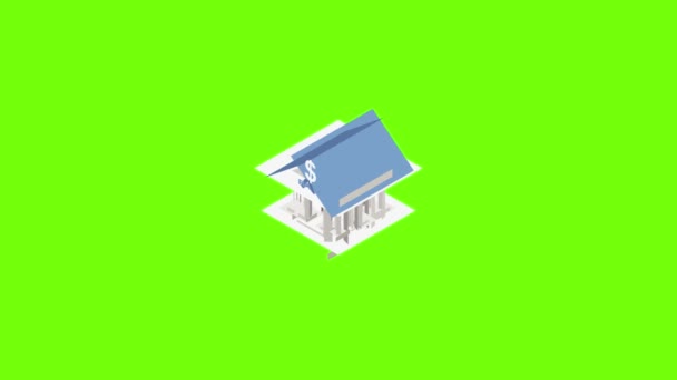 Bank ikon animation — Stockvideo