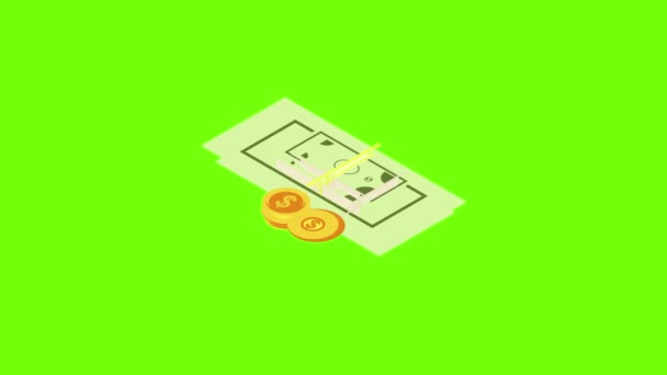 Dollar munten pictogram animatie — Stockvideo