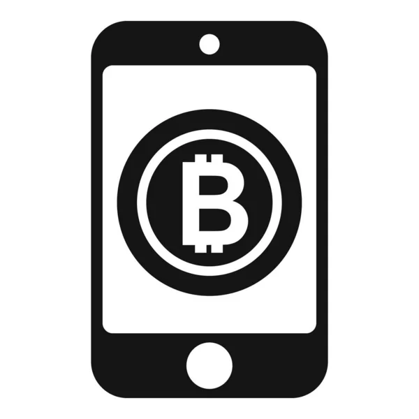 Mobilna ikona bitcoina prosty wektor. Kryptowaluta cyfrowa — Wektor stockowy