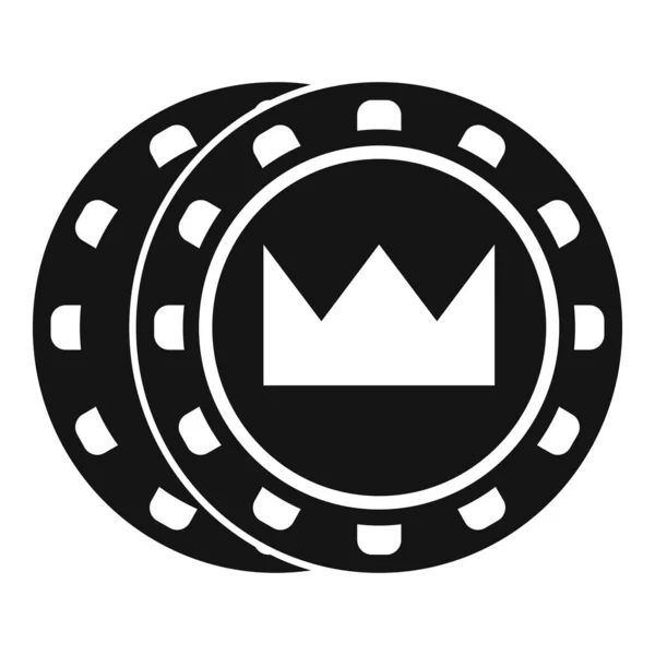 Crown token chips icon simple vector. Casino poker — Stock Vector