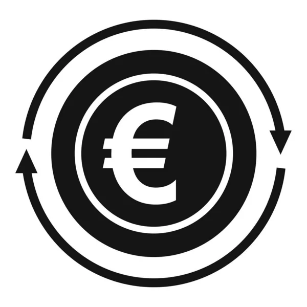 Euro coin icon simple vector. Money stack — Stok Vektör