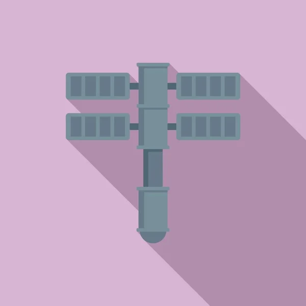 Современный вектор плоской иконы космической станции. Международный Марс — стоковый вектор
