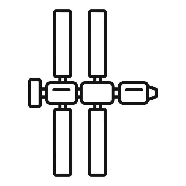 Solar panel space station icon outline vector. International earth system — 图库矢量图片