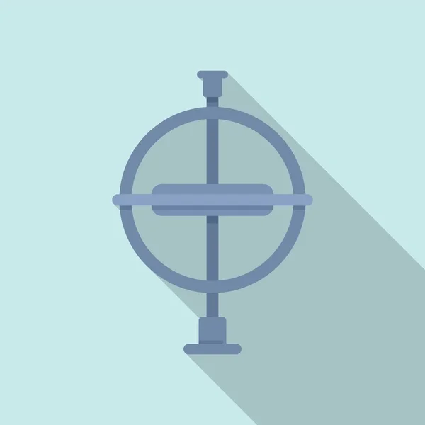 Luchtvaart gyroscoop pictogram vlakke vector. Versnellingsmeter sensor — Stockvector