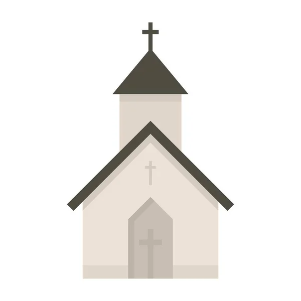 Rural church icon flat isolated vector — Stok Vektör