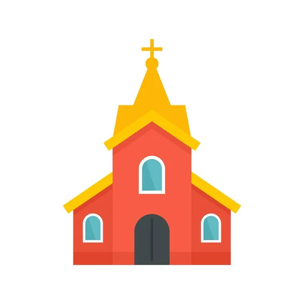 Church building icon flat isolated vector — Stock Vector