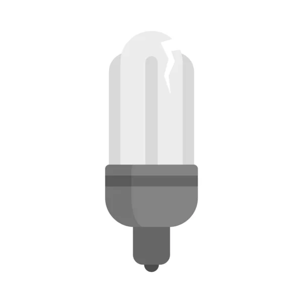 Broken eco bulb icon flat isolated vector — 图库矢量图片