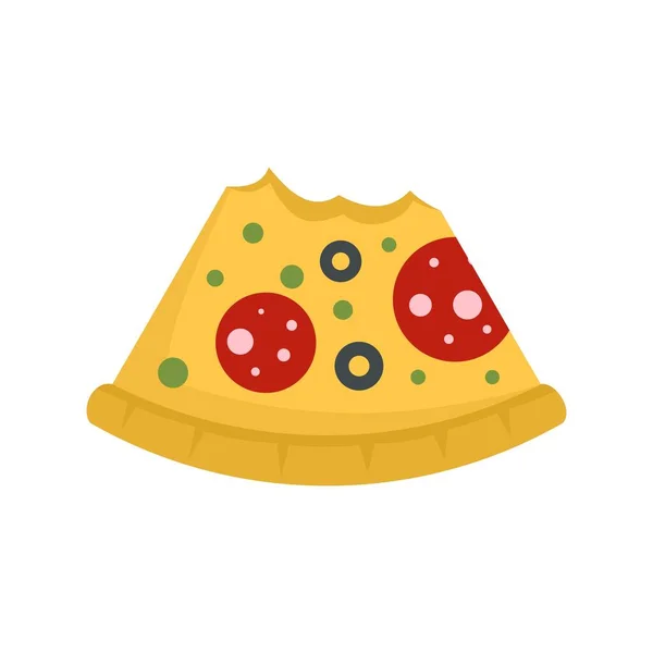 Bitten pizza slice icon flat isolated vector — 图库矢量图片