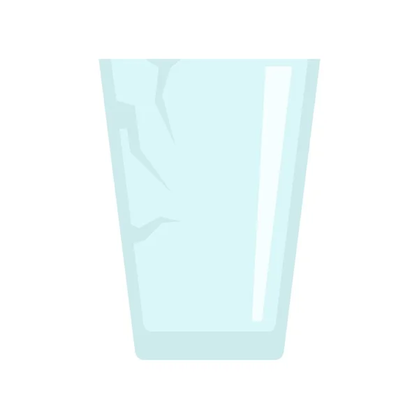 Cracked glass cup icon flat isolated vector — Stock Vector