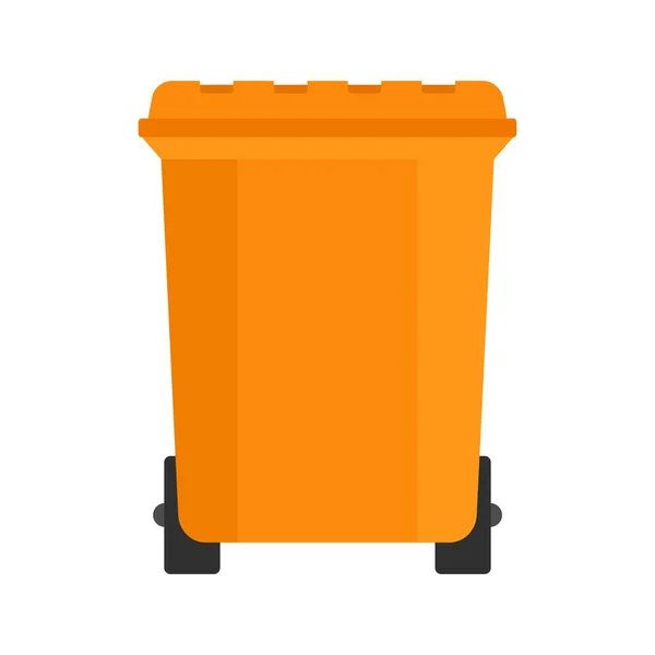 Plastic garbage bin icon flat isolated vector — Stockvektor