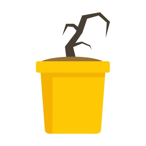 Garbage plant pot icon flat isolated vector — Stock vektor
