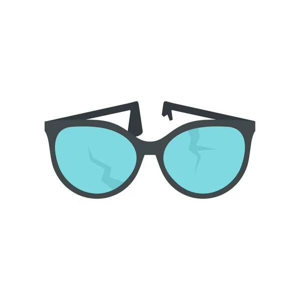 Cracked eyeglasses icon flat isolated vector — Διανυσματικό Αρχείο