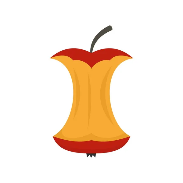 Eaten red apple icon flat isolated vector — Stok Vektör