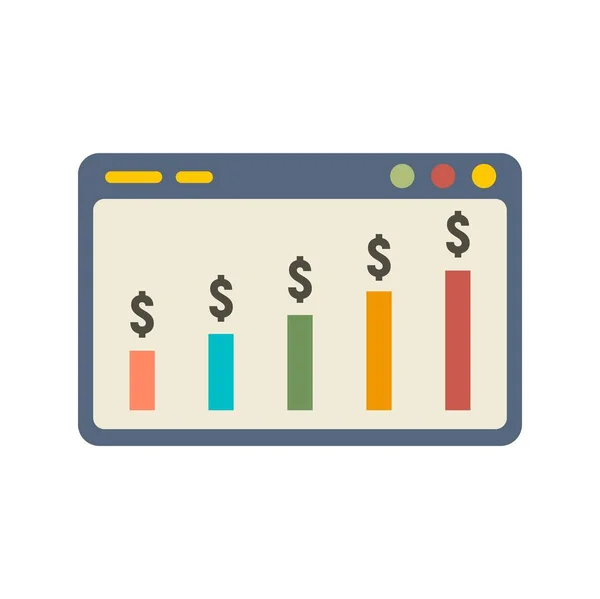 Finance money graph icon flat isolated vector — Stock Vector