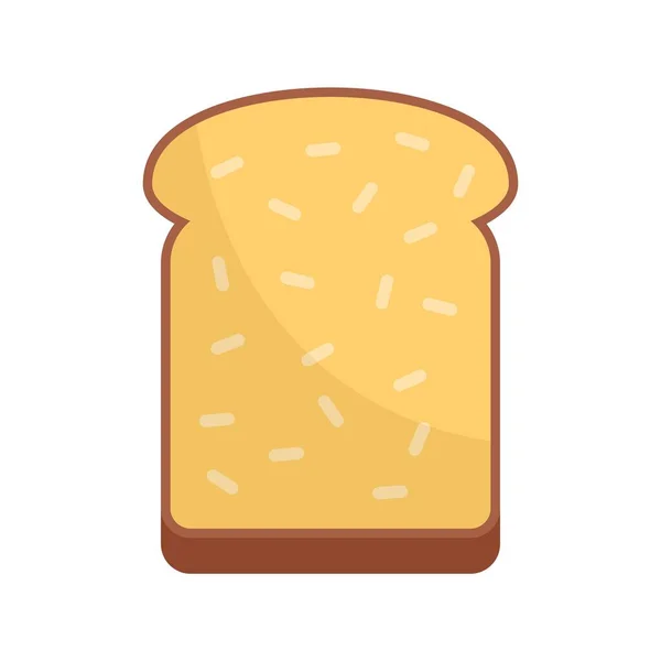 Breakfast toast icon flat isolated vector - Stok Vektor
