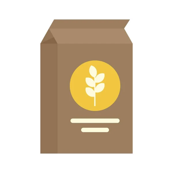 Paper flour package icon flat isolated vector — 스톡 벡터