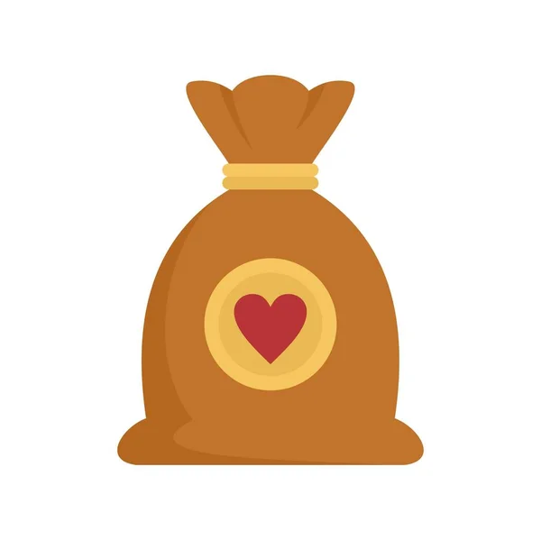 Bag donation icon flat isolated vector — ストックベクタ