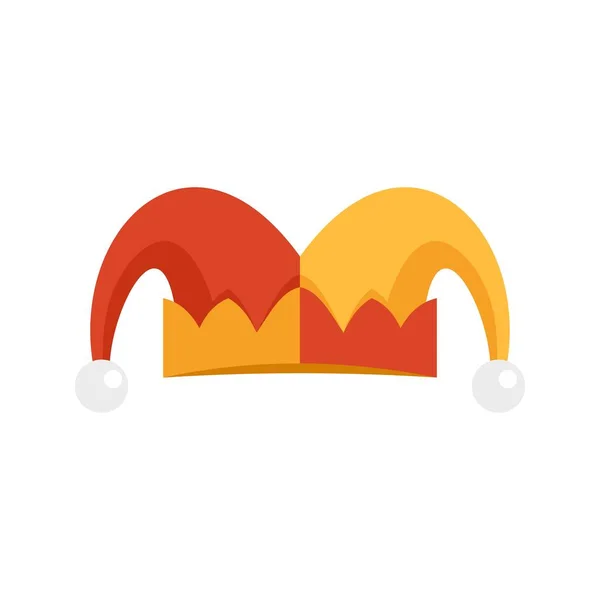 Jester hat icon flat isolated vector — ストックベクタ