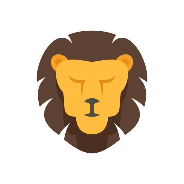 Lion face icon flat isolated vector — 스톡 벡터