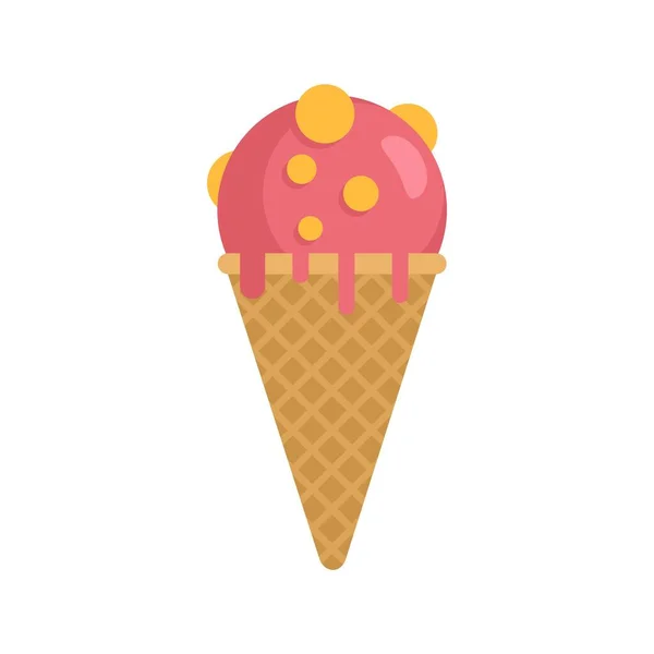 Ice cream cone icon flat isolated vector — Stock Vector