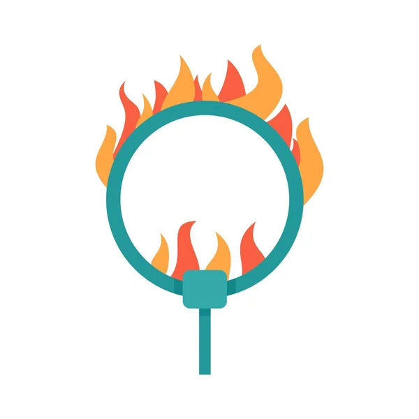 Fire ring icon flat isolated vector — 스톡 벡터