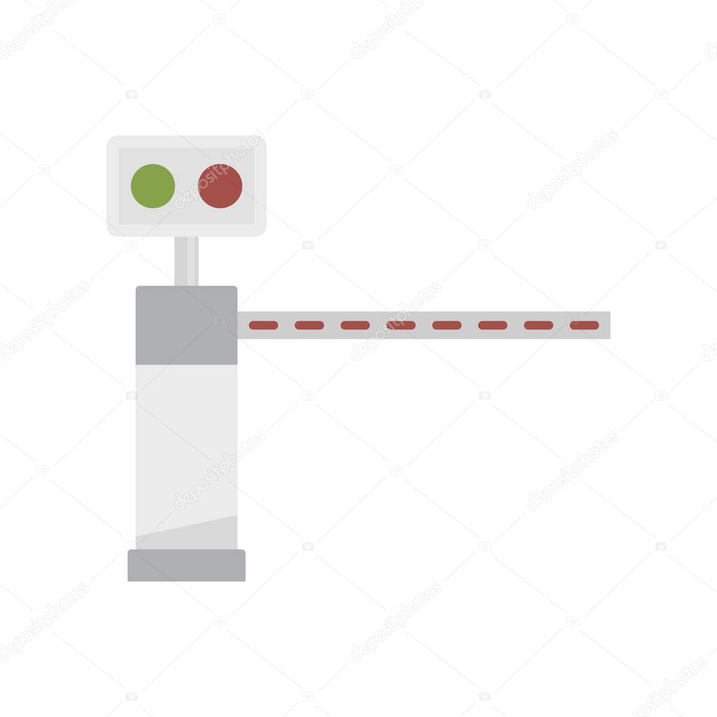 Traffic lights toll road icon flat isolated vector