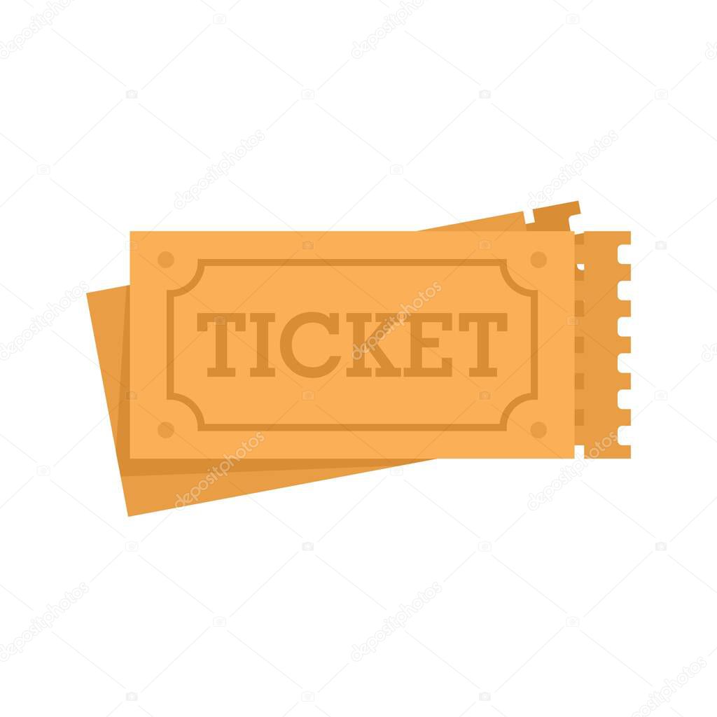 Circus tickets icon flat isolated vector