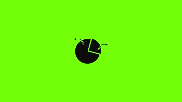Taartdiagram pictogram animatie — Stockvideo