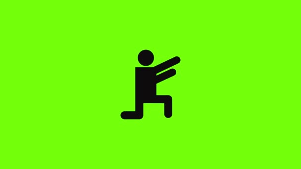 Animace ikon Stick figure stickman — Stock video