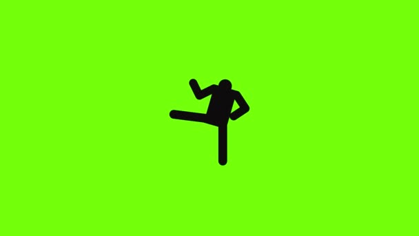 Figura palo stickman icono de animación — Vídeo de stock