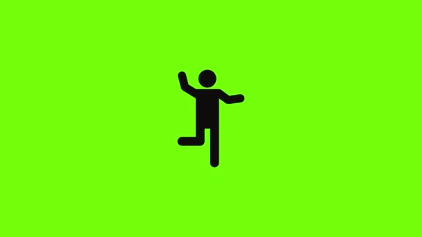 Stick figur stickman ikon animation — Stockvideo