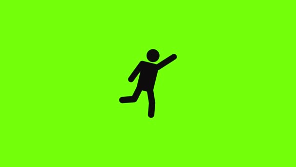 Figura palo stickman icono de animación — Vídeo de stock