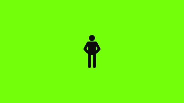 Stick figure stickman icon animation — Stock Video