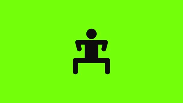 Vara figura stickman ícone animação — Vídeo de Stock