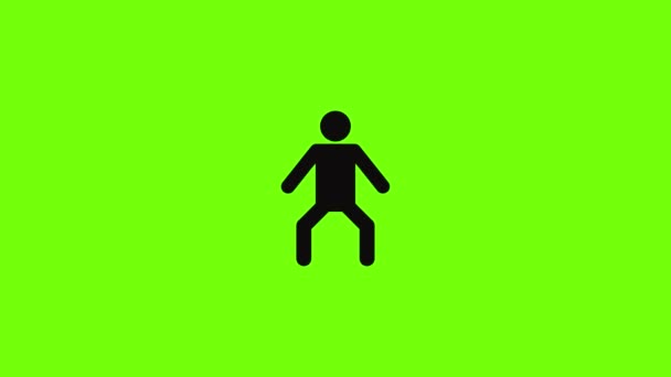Stick figura stickman icona animazione — Video Stock