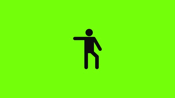 Vara figura stickman ícone animação — Vídeo de Stock