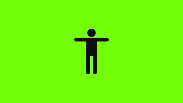 Stick figure stickman icon animation — Stock Video