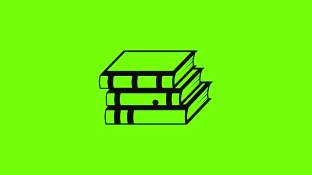 Icono de la escuela de libros animación — Vídeos de Stock