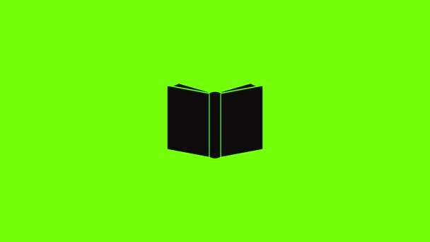 Book inverted icon animation — Stockvideo