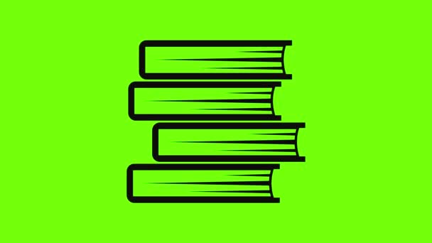 Book student icon animation — ストック動画