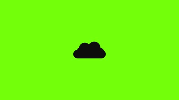 Animace ikon létajících mraků — Stock video