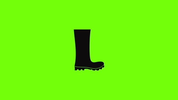 Botas de goma icono de animación — Vídeo de stock