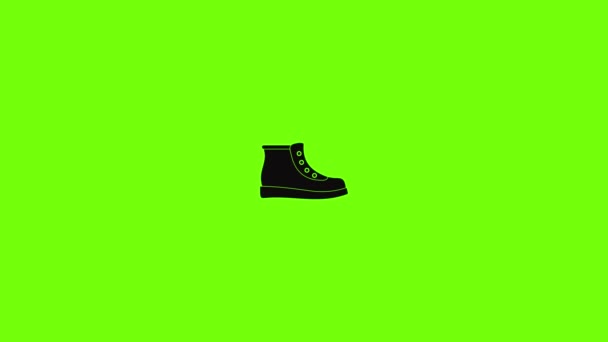 Hiking boots icon animation — Stock Video