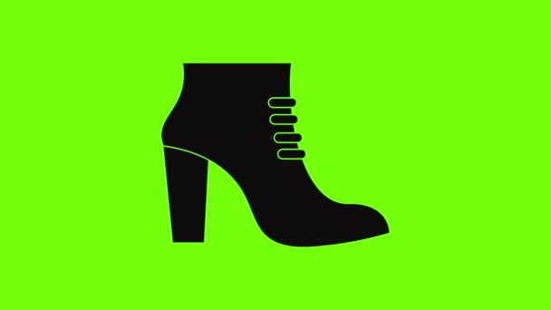 Woman shoes icon animation — ストック動画