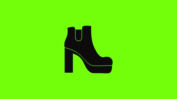 Kobieta buty ikona animacja — Wideo stockowe