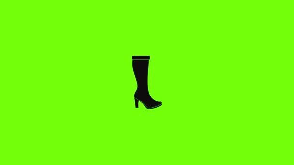 Woman boots icon animation — ストック動画